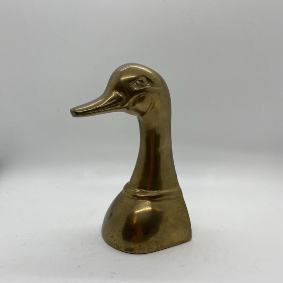 VINTAGE Brass Book End Duck Head - Picture 2 of 2